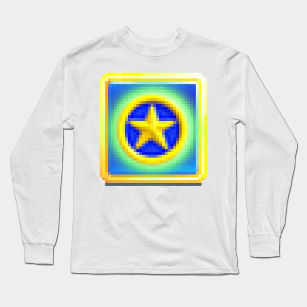 Star Shield Sprite Long Sleeve T-Shirt by SpriteGuy95